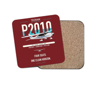 Thumbnail for Tecnam P2010 design on dark red 1 piece coaster