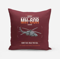 Thumbnail for Sikorsky MH-60R Seahawk design on dark red pillow