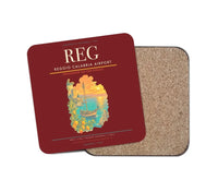 Thumbnail for Reggio Calabria Airport (REG) design on dark red 1 piece coaster
