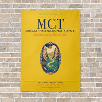 Thumbnail for Muscat International Airport MCT vertical canvas print - no frame - yellow background