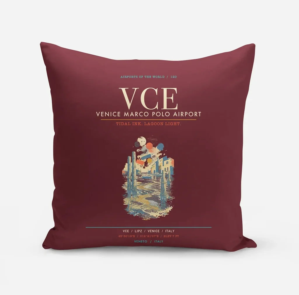 Venice Marco Polo Airport VCE - Lagoon Printmaker's Tide - Dark Red