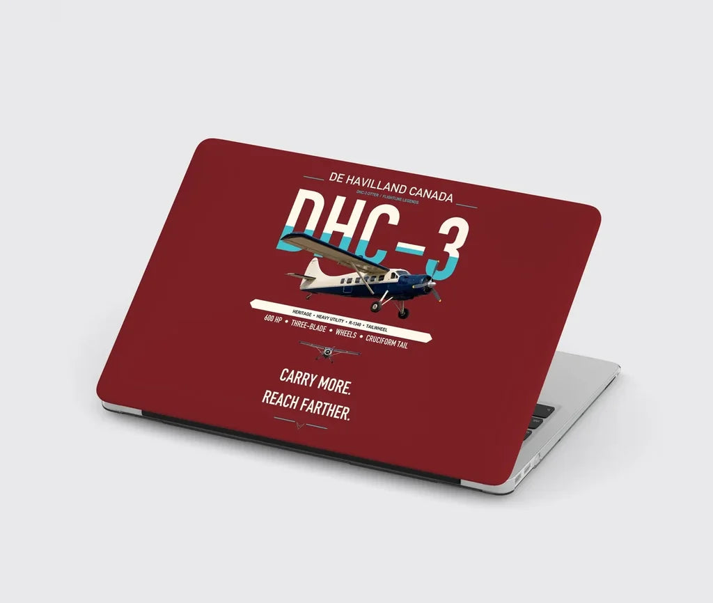 DHC-3 Otter design on dark red MacBook case