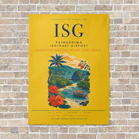 Thumbnail for Painushima Ishigaki Airport ISG vertical canvas print - no frame - yellow background