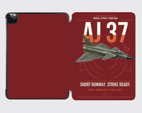 Thumbnail for Saab AJ 37 Viggen design on dark red ipad tablet case