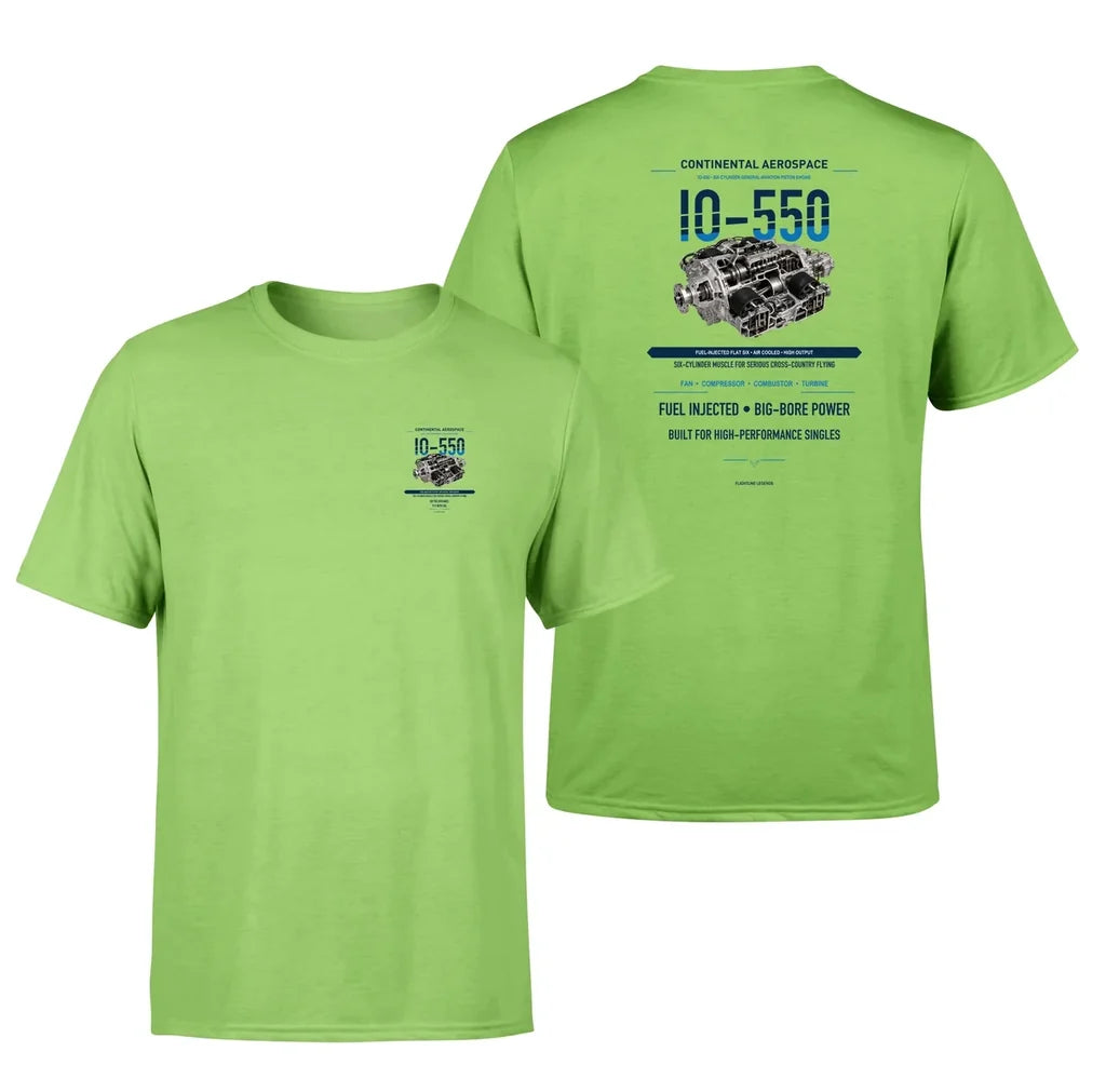 IO-550 design on light green t shirt