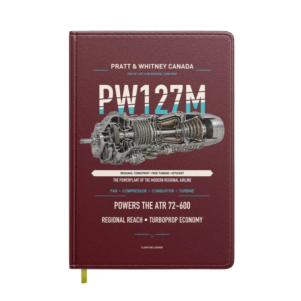 PW127M design on dark red notebook