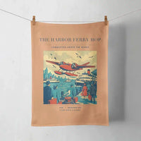 Thumbnail for VINTAGE G4361 - The Harbor Ferry Hop - Designed Towels design on orange