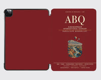 Thumbnail for Albuquerque International Sunport (ABQ) design on dark red ipad tablet case