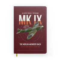 Thumbnail for Supermarine Spitfire Mk IX design on dark red notebook
