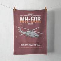 Thumbnail for Sikorsky MH-60R Seahawk design on dark red towel
