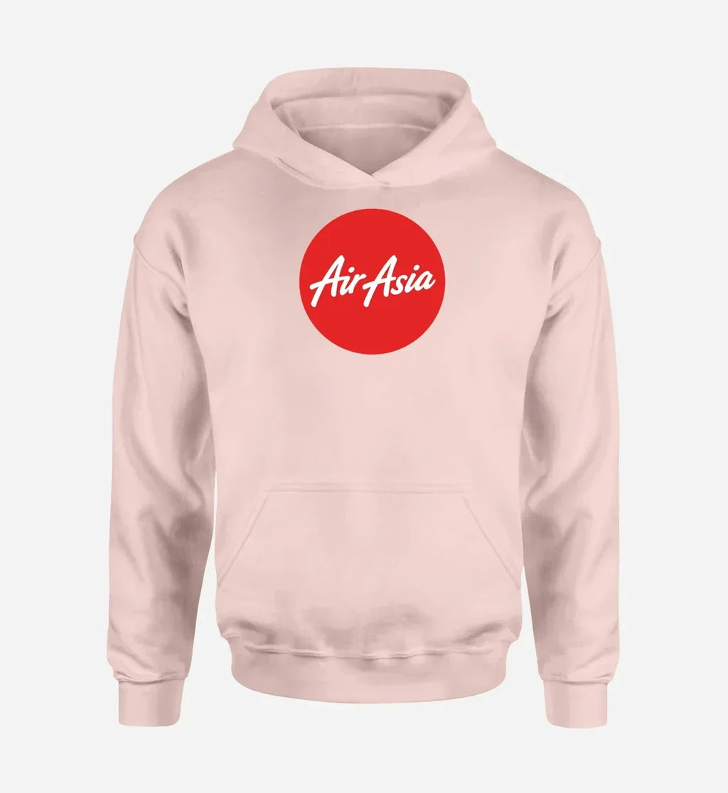 AirAsia logo printed on pink hoodie