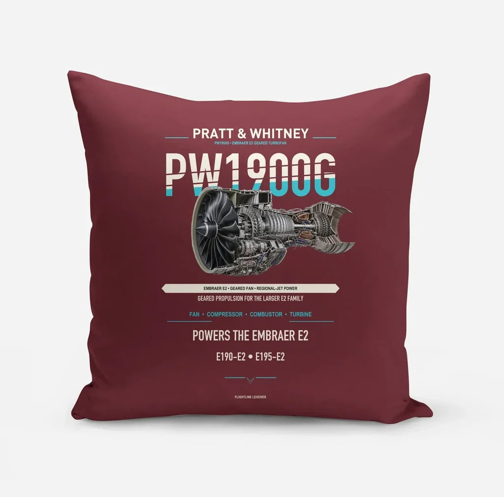 PW1900G design on dark red pillow