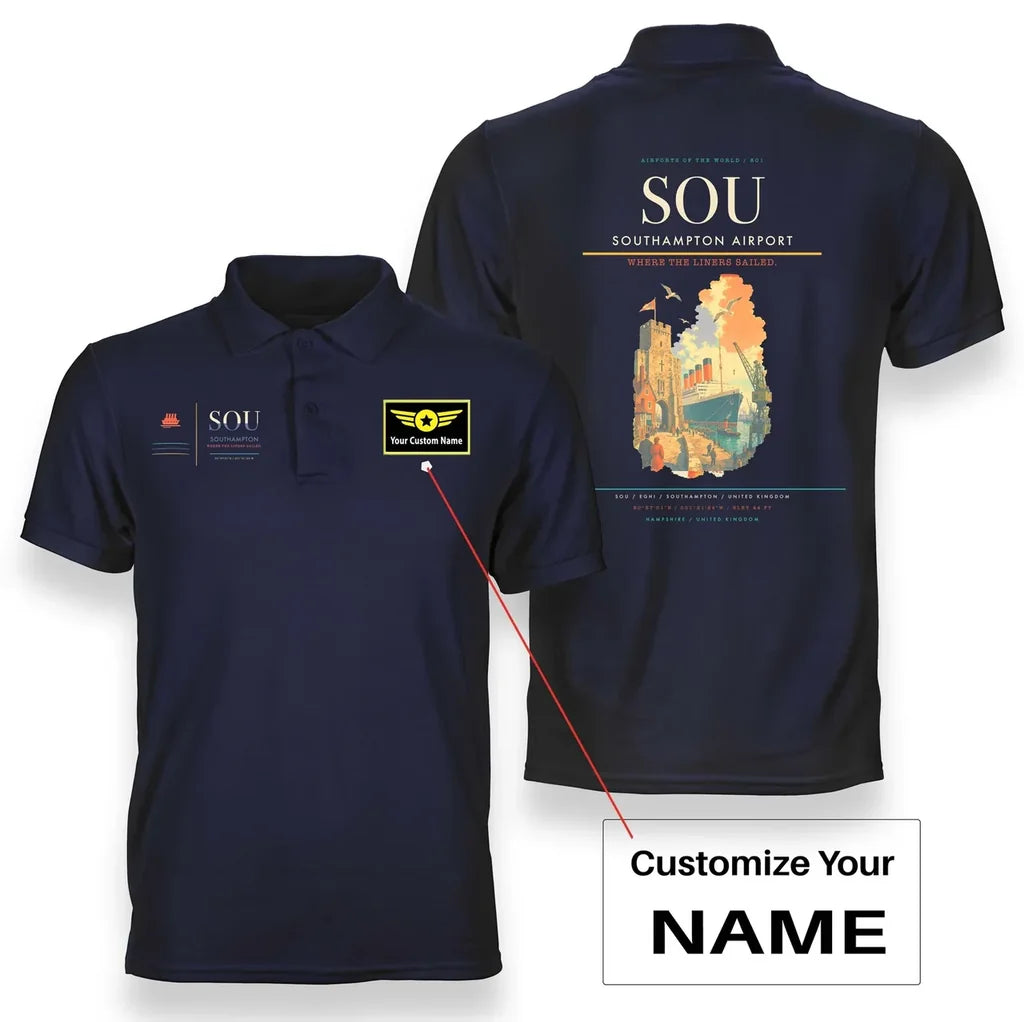 Southampton Airport SOU Navy Blue+Name