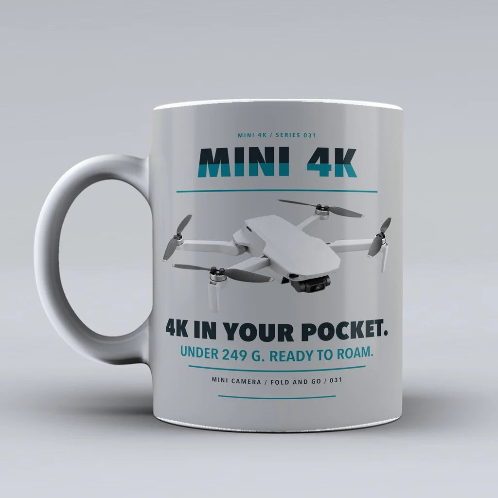 Mini 4K Mug design on light gray dji