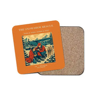 Thumbnail for The Snowshoe Rescue - Designed Coasters design on orange 1-piece