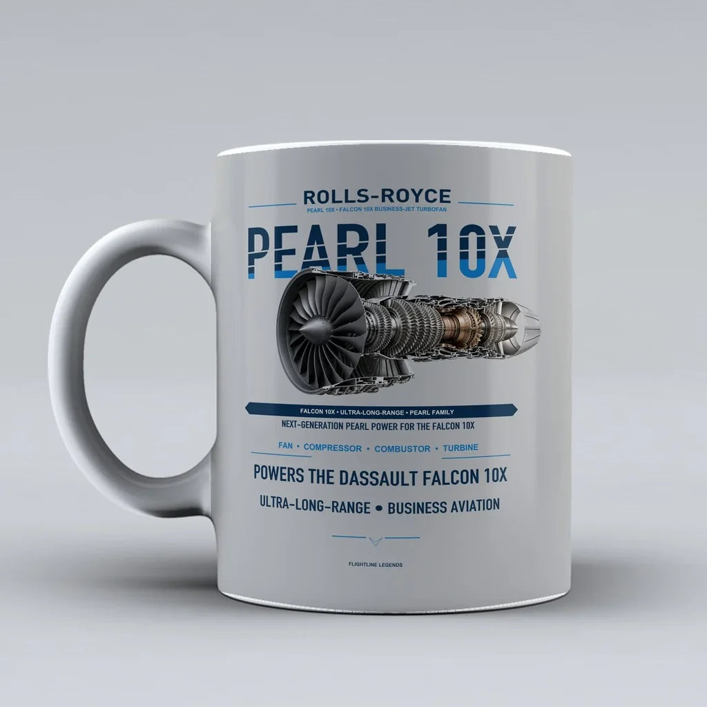 10X Mug design on light gray pearl