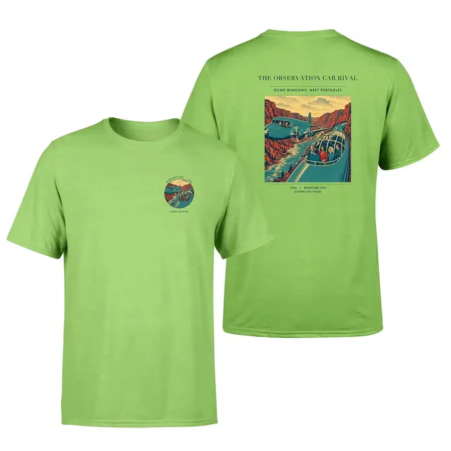 VINTAGE G4493 - The Observation Car Rival - Double-Side T-Shirt design on lightgreen double side t shirt