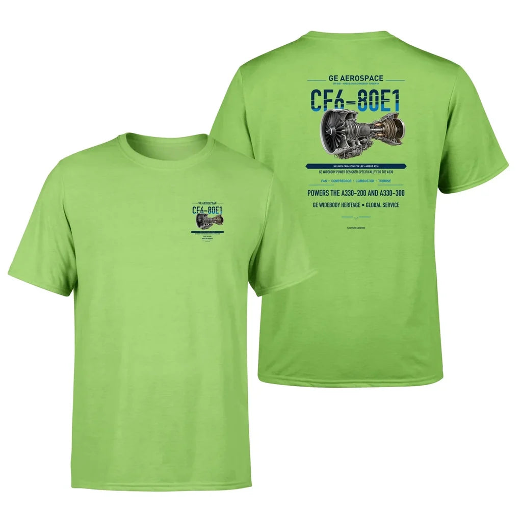 CF6-80E1 design on light green t shirt