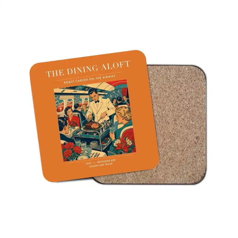 The Dining Aloft - Designed Coasters design on orange 1-piece