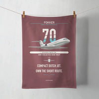 Thumbnail for Fokker 70 design on dark red towel