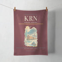 Thumbnail for Kiruna Airport (KRN) design on dark red towel