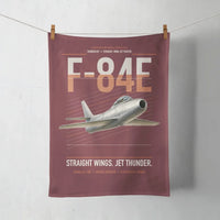 Thumbnail for F-84E Thunderjet design on dark red towel