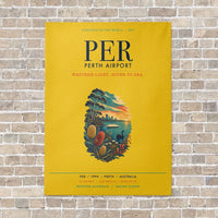 Thumbnail for Perth Airport PER vertical canvas print - no frame - yellow background