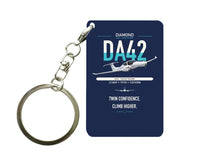 Thumbnail for Diamond DA42-VI design on navy blue designed key chain, double-side print