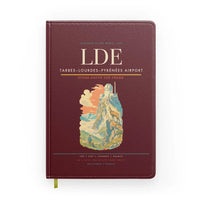 Thumbnail for Tarbes–Lourdes–Pyrénées Airport (LDE) design on dark red notebook