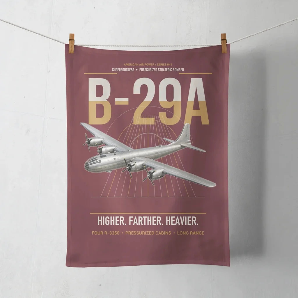 B-29A Superfortress design on dark red towel