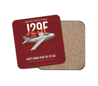 Thumbnail for Saab J 29F Tunnan design on dark red 1 piece coaster