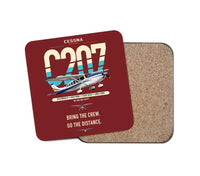 Thumbnail for Cessna T207A Stationair 8 design on dark red 1 piece coaster