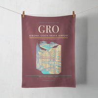 Thumbnail for Girona–Costa Brava Airport (GRO) design on dark red towel