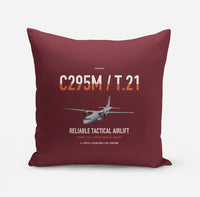 Thumbnail for Airbus C295M T.21 design on dark red pillow