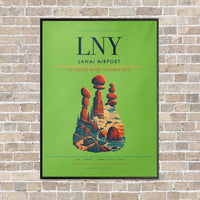 Thumbnail for Lanai Airport LNY vertical canvas print - framed - light green background