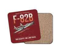 Thumbnail for F-82B Twin Mustang design on dark red 1 piece coaster