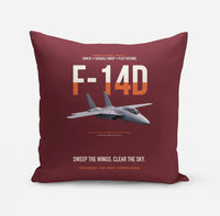 Thumbnail for F-14D Tomcat Sweep The Wings Clear The Sky design on dark red pillow
