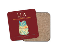 Thumbnail for Luleå Airport (LLA) design on dark red 1 piece coaster