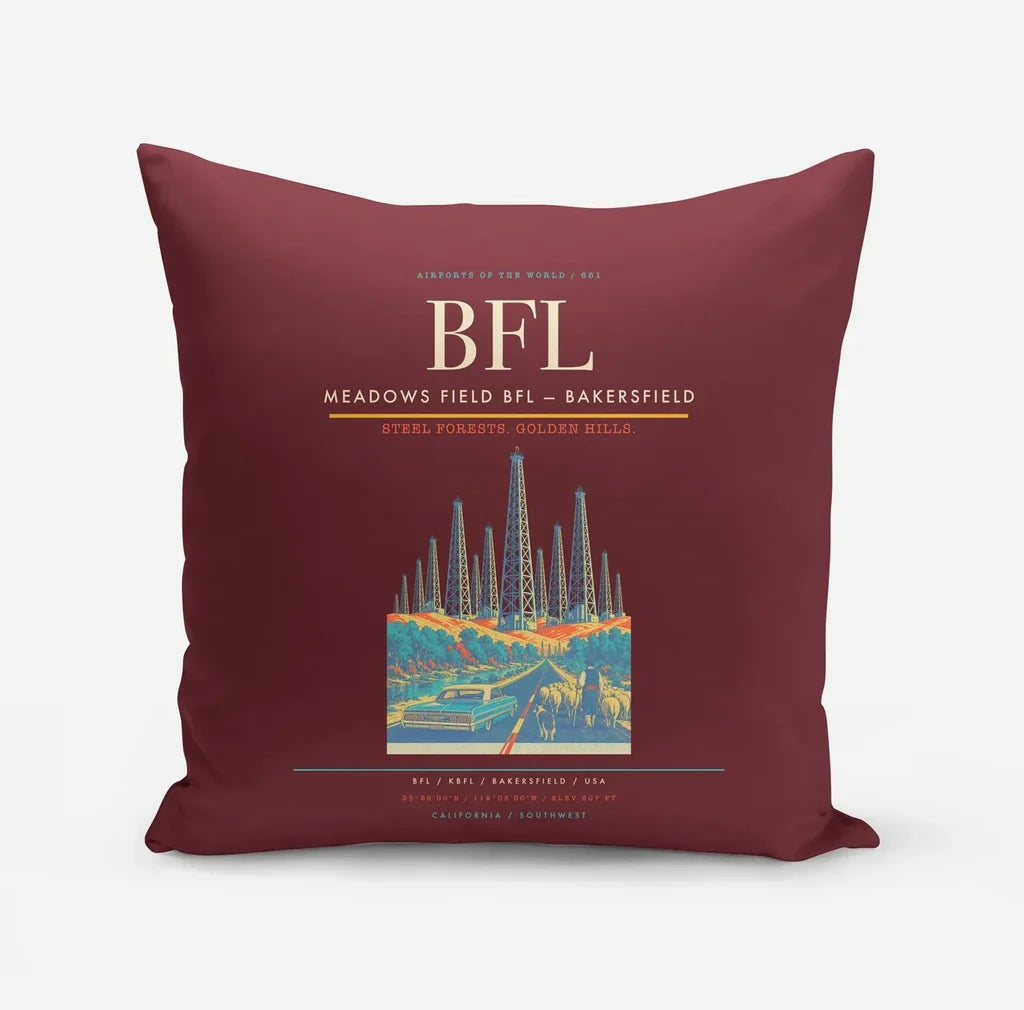 Meadows Field (BFL) design on dark red pillow