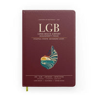 Thumbnail for Long Beach Airport (Daugherty Field) (LGB) design on dark red notebook