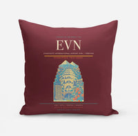 Thumbnail for Zvartnots International Airport (EVN) design on dark red pillow