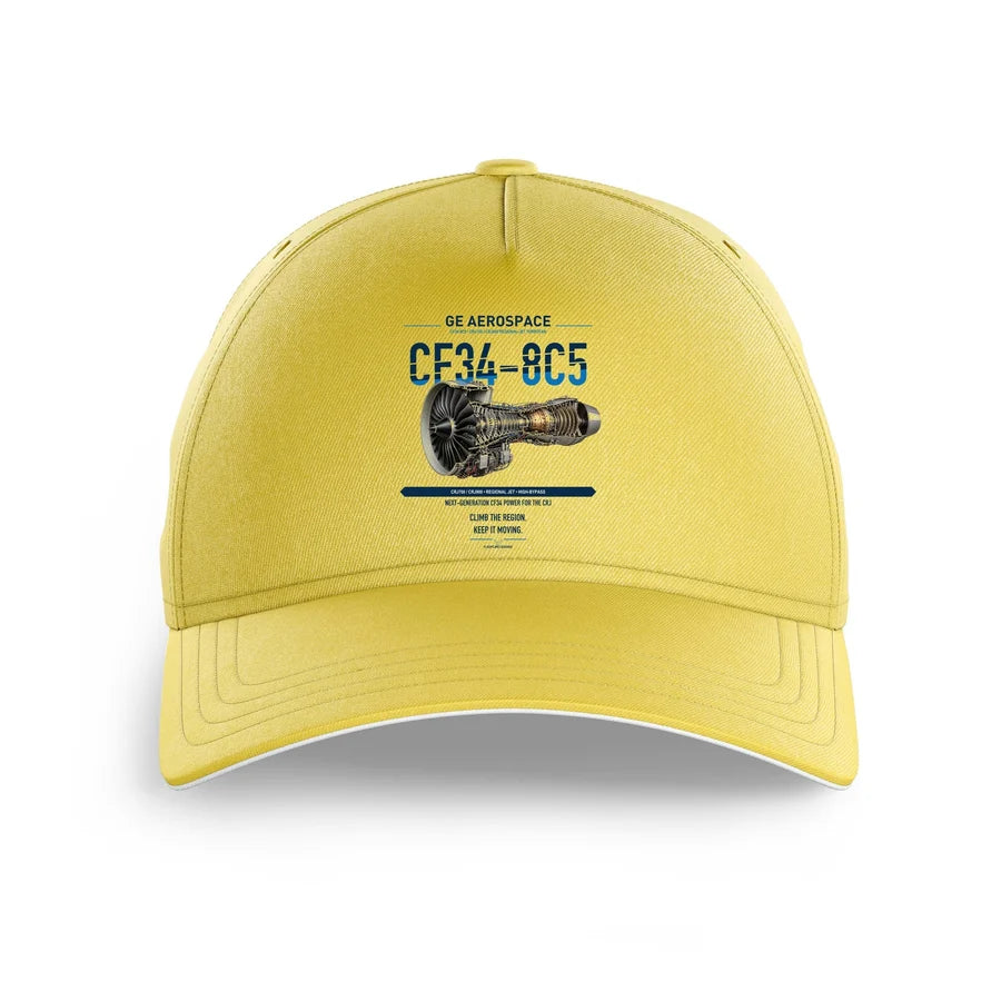 CF34-8C5 design on yellow printed hat