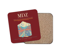 Thumbnail for Governor Francisco Gabrielli International Airport (MDZ) design on dark red 1 piece coaster