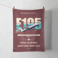 Thumbnail for Embraer E195 design on dark red towel
