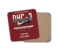 Thumbnail for DHC-3 Otter design on dark red 1 piece coaster