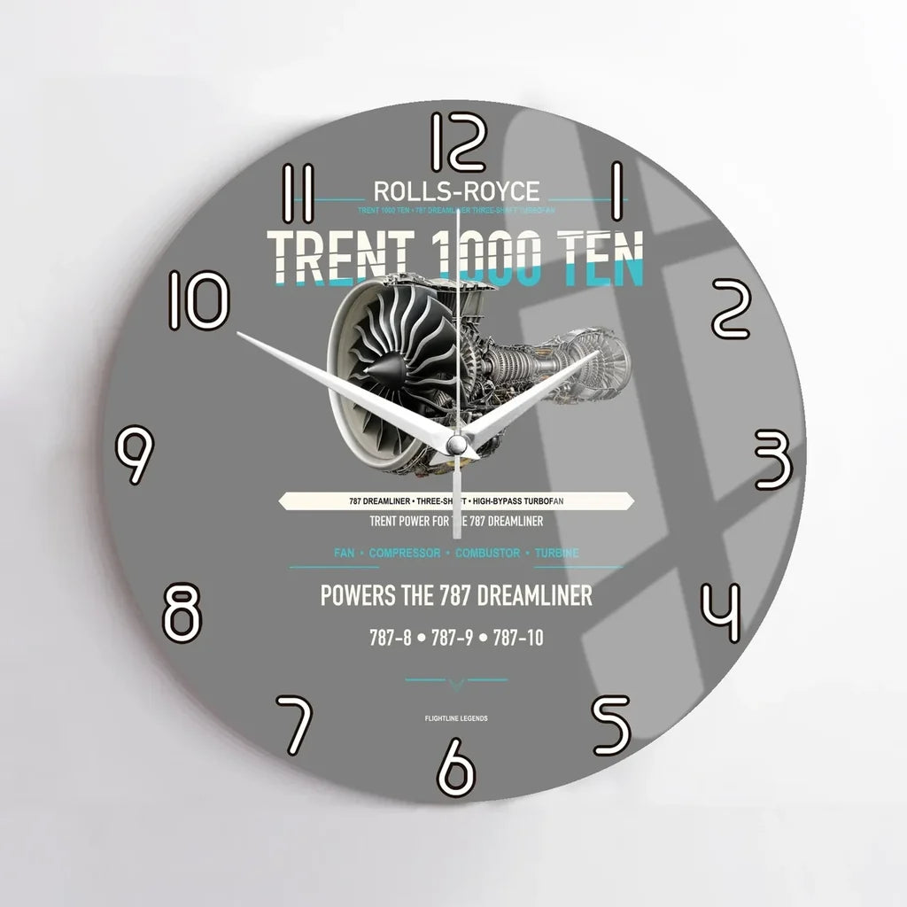 TRENT 1000 TEN design on gray no frame wall clock