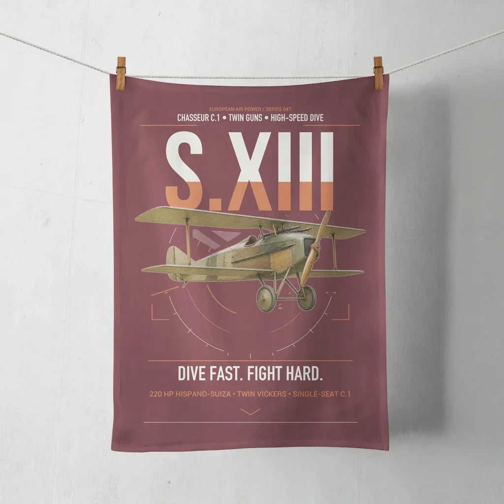 SPAD S.XIII C.1 design on dark red towel