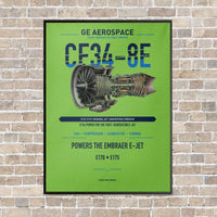 Thumbnail for CF34-8E vertical canvas print - framed - light green background
