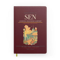 Thumbnail for London Southend Airport (SEN) design on dark red notebook