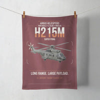 Thumbnail for Airbus H215M design on dark red towel